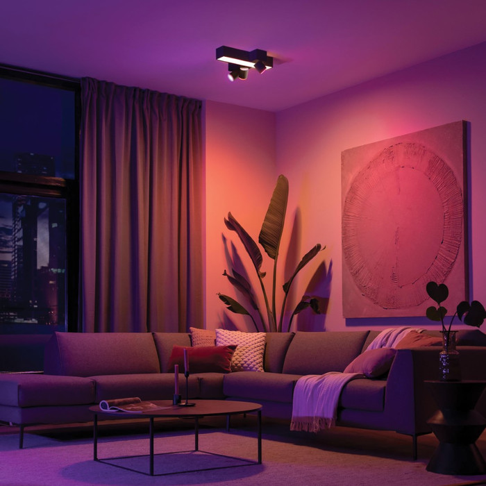 Philips Hue Centris Aufbauspot White & Color - Schwarz - CrossDesign - 3 Spots produkt in gebrauch