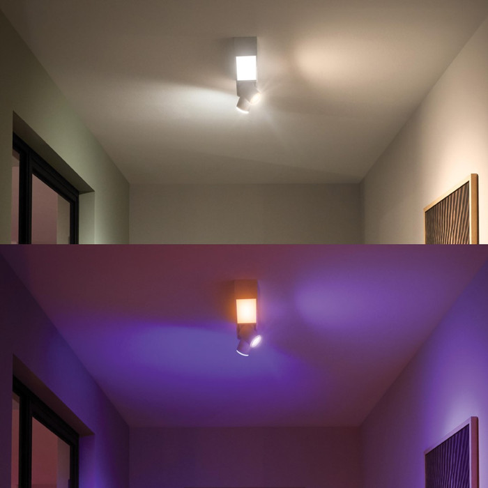 Philips Hue Centris Aufbauspot White & Color - Weiß - Rechteckig - 2 Spots produkt in gebrauch