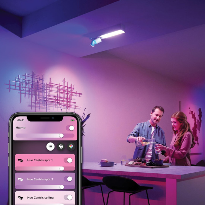 Philips Hue Centris Aufbauspot White & Color - Weiß - Rechteckig - 2 Spots produkt in gebrauch