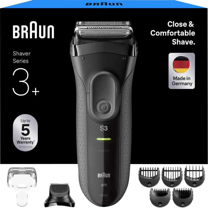 Braun Series 3+ 3000BT Gray packaging