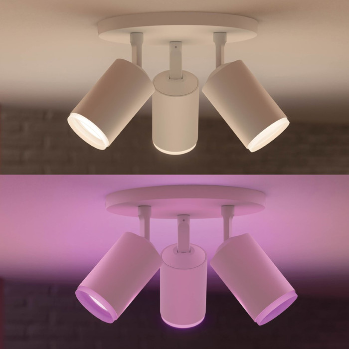 Philips Hue Fugato Aufbauspot White & Color - Weiß - 3 Spots produkt in gebrauch