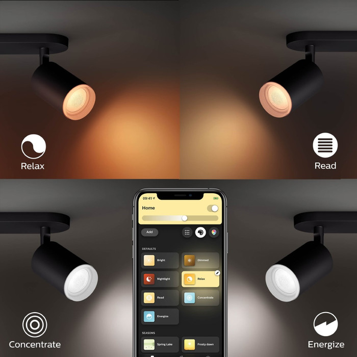 Philips Hue Fugato Aufbauspot White & Color - Schwarz - 1 Spot produkt in gebrauch
