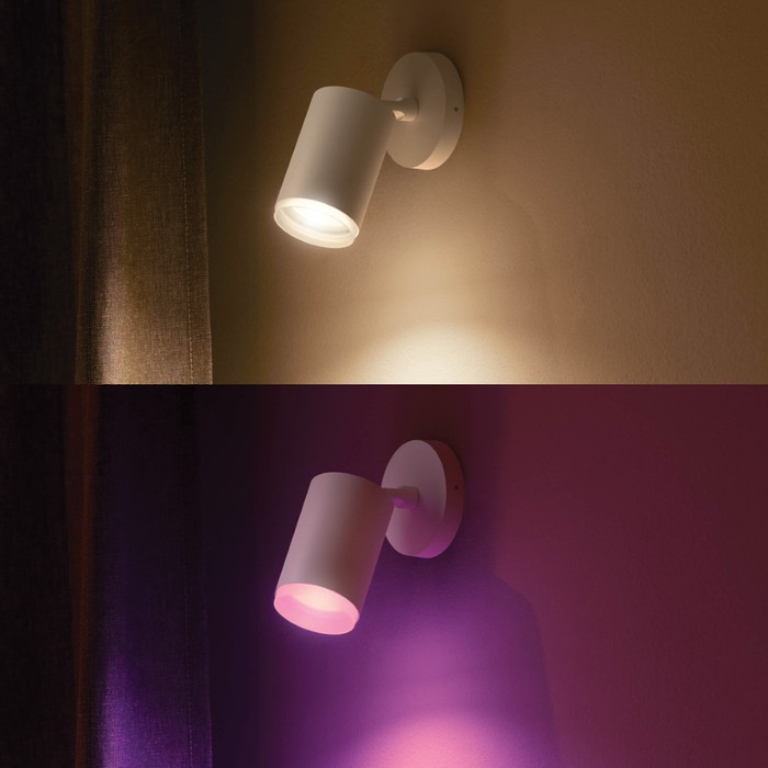 Philips Hue Fugato Aufbauspot White & Color - Weiß - 1 Spot produkt in gebrauch