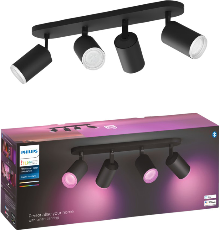 Philips Hue Fugato Aufbauspot White & Color - Schwarz - 4 Spots verpackung