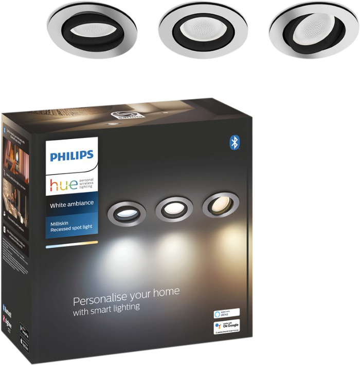 Philips Hue Milliskin Einbaustrahler White Ambiance - rund - Weiß - 12er-Pack verpackung