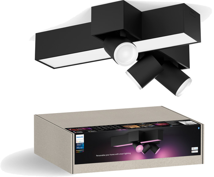 Philips Hue Centris Aufbauspot White & Color - Schwarz - CrossDesign - 3 Spots verpackung