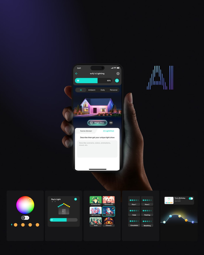 eufy Außen-Strahler E10 Doppelpack produkt in gebrauch