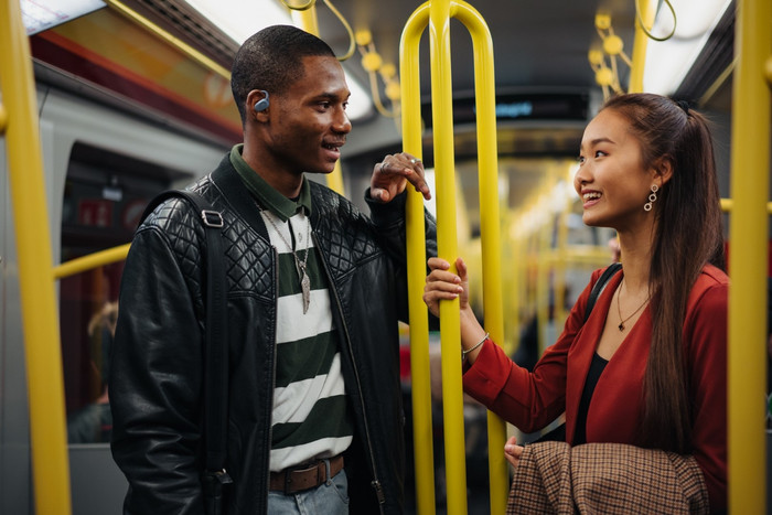 JVC HA-NP40T Blue product in use