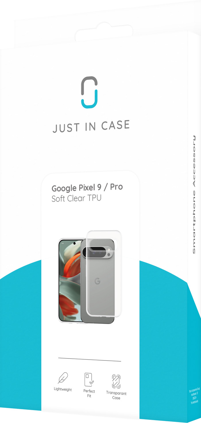 Just in Case Soft Design Google Pixel 9/9 Pro Back Cover Transparent packaging