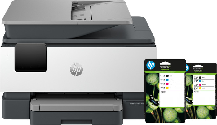 HP OfficeJet Pro 9120e + 2 Black + 2 Color Cartridges Main Image