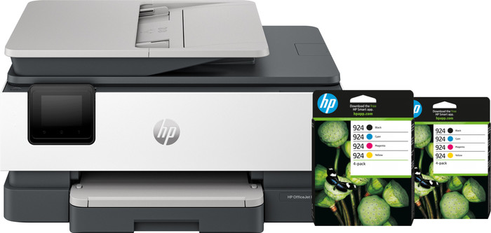 HP OfficeJet Pro 8134e + 2 Black + 2 Color Cartridges Main Image