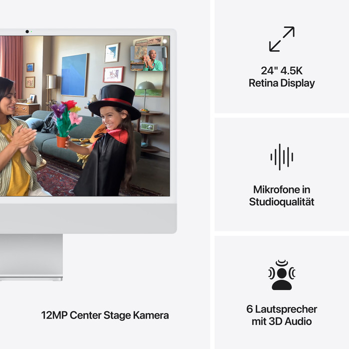 Apple iMac 24" M4 (8-Core-CPU/8-Core-GPU) 16GB/256GB Silber QWERTZ visueller lieferant