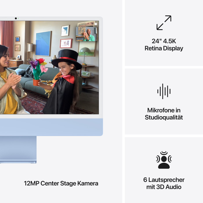 Apple iMac 24" M4 (8-Core-CPU/8-Core-GPU) 16GB/256GB Blau QWERTZ visueller lieferant