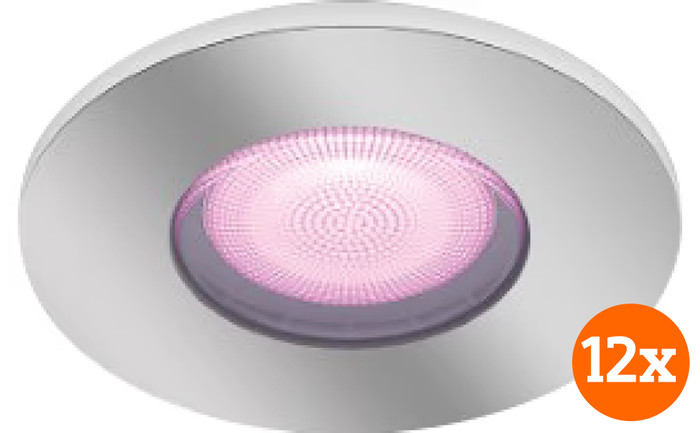 Philips Hue Xamento Badezimmer-Einbaustrahler White & Color - Chrom - Rund 12er-Pack Main Image