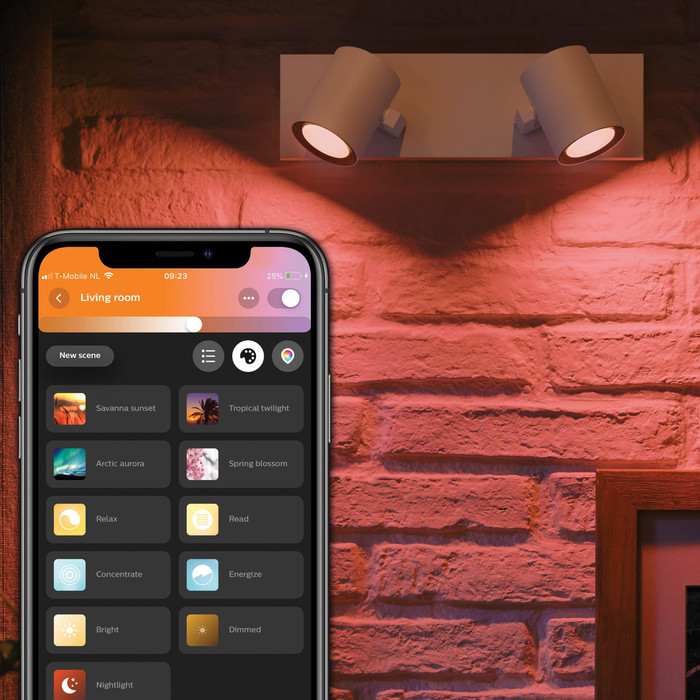 Philips Hue Argenta Aufbauspot White & Color - Weiß - 2 Spots produkt in gebrauch