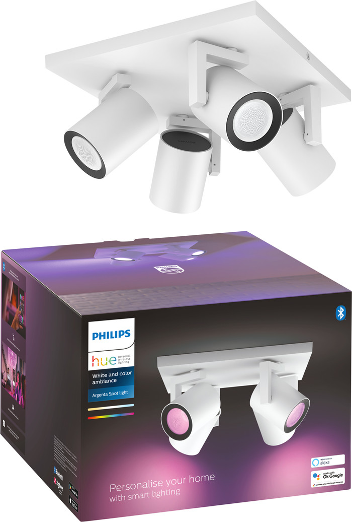 Philips Hue Argenta Aufbauspot White & Color - Weiß - 4 Spots verpackung