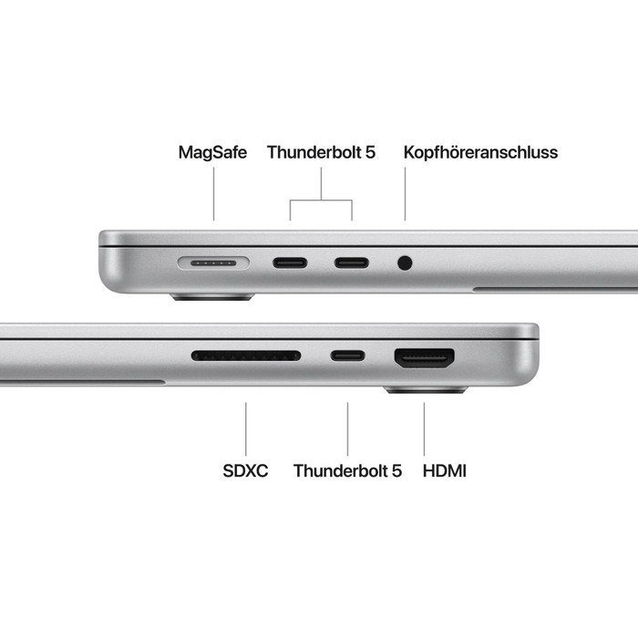 Apple MacBook Pro 14" M4 (10 Core CPU / 10 Core GPU) 16GB/512GB Silber QWERTZ visueller lieferant