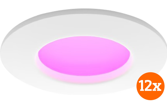 Philips Hue Recessed Spot Light Slim 12-pack - White and Color - 90mm - White Main Image