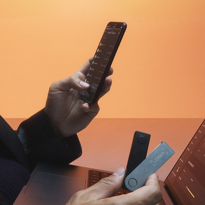 Ledger Nano X Gold product in use