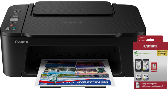 Canon PIXMA TS3750i + 1 Satz Reservepatronen + Fotopapier Main Image