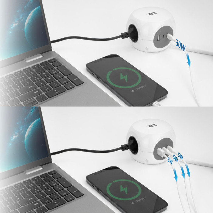 ACT AC2420 Steckdosenleiste mit 3 Steckdosen visueller lieferant