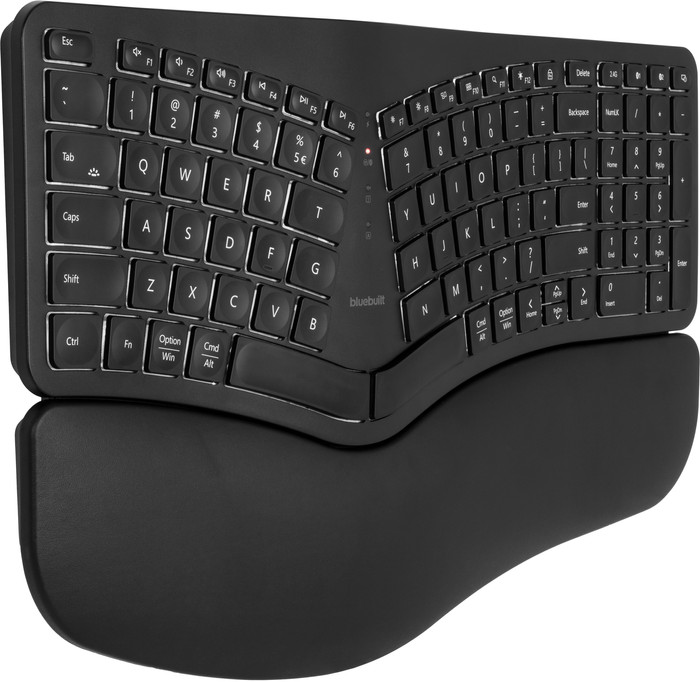 BlueBuilt Kabellose Ergonomische Bluetooth-Tastatur QWERTZ linke seite