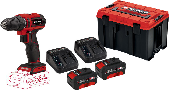 Einhell TE-CD 18/40 Li BL Solo 4.0Ah Battery (2x) E-Case M Starter Kit Main Image