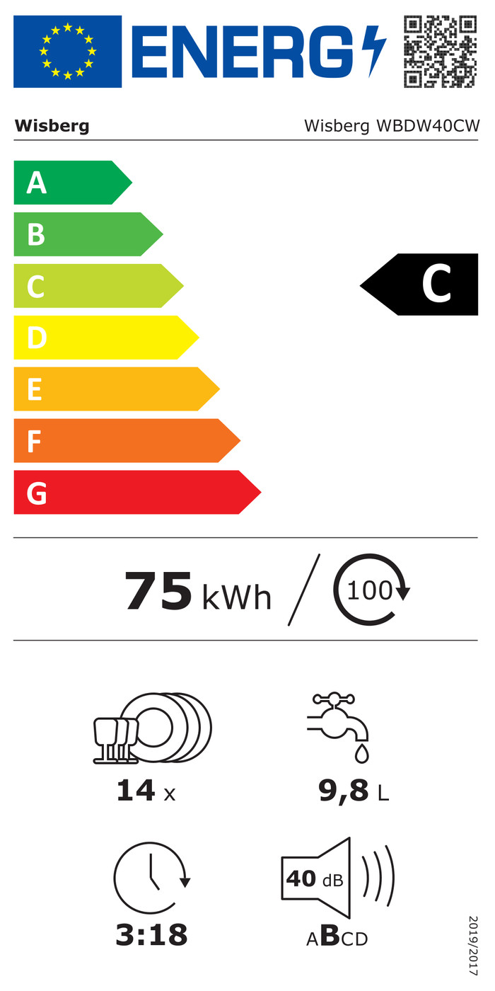 Wisberg WBDW40CW energy label