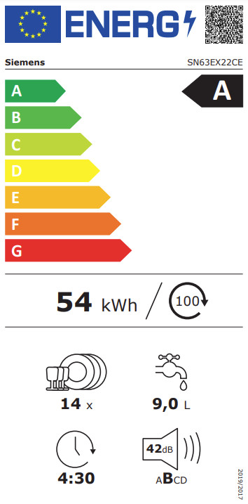 Siemens SN63EX22CE energy label