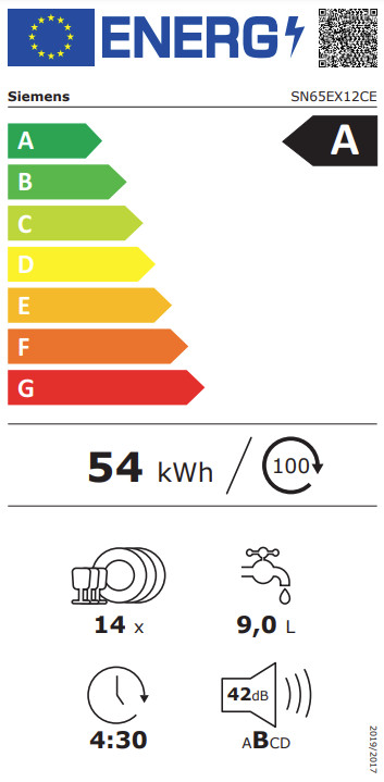 Siemens SN65EX12CE energy label
