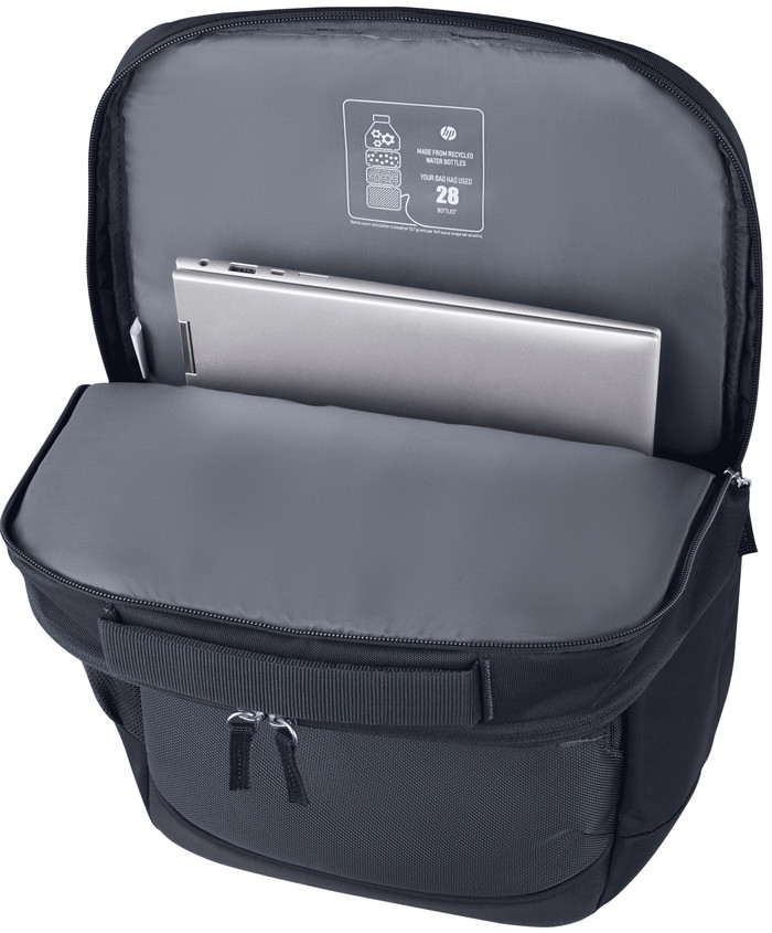HP Everyday 16 Odyssey Gray Laptop Backpack inside