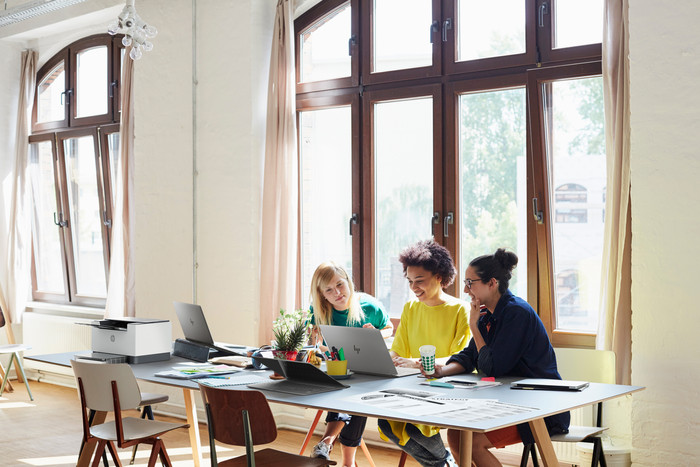 HP LaserJet M209d product in use