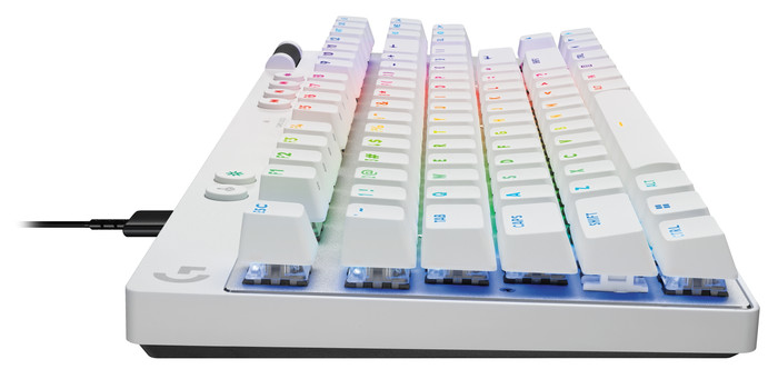 Logitech G Pro X TKL Rapid Gaming Keyboard White QWERTZ left side