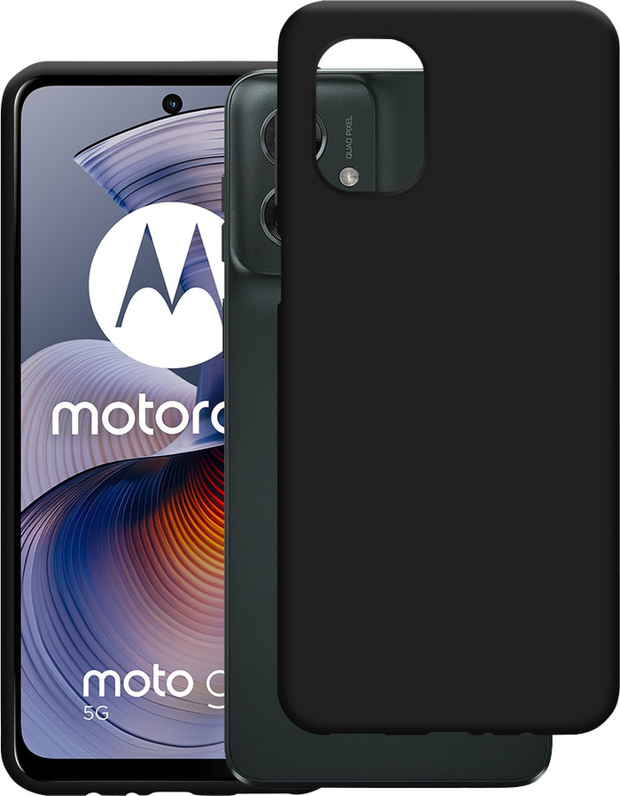 Just in Case Soft Design Motorola Moto G55 Backcover Schwarz produkt in gebrauch