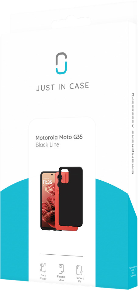 Just in Case Soft Design Motorola Moto G35 Backcover Schwarz verpackung