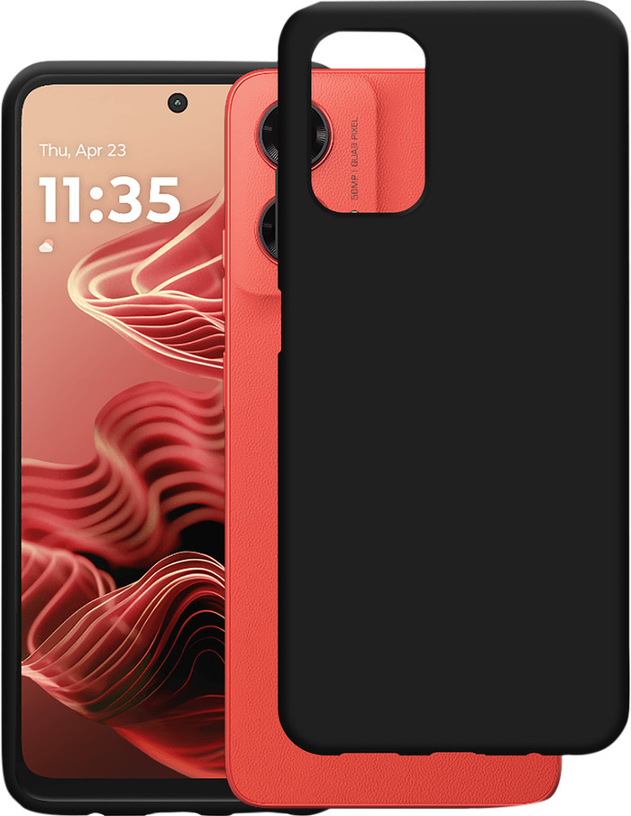 Just in Case Soft Design Motorola Moto G35 Backcover Schwarz produkt in gebrauch