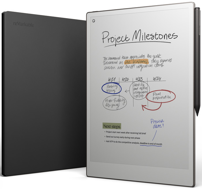 reMarkable Paper Pro mit Book Case Leder Schwarz visueller lieferant