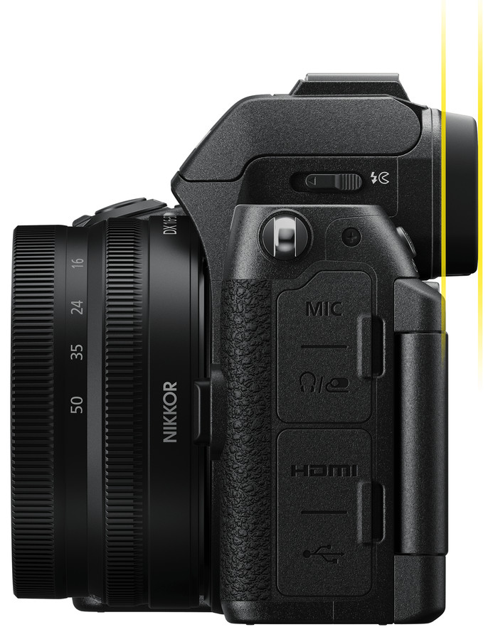 Nikon Z50 II + DX 16-50mm f/3.5-6.3 + Backpack left side