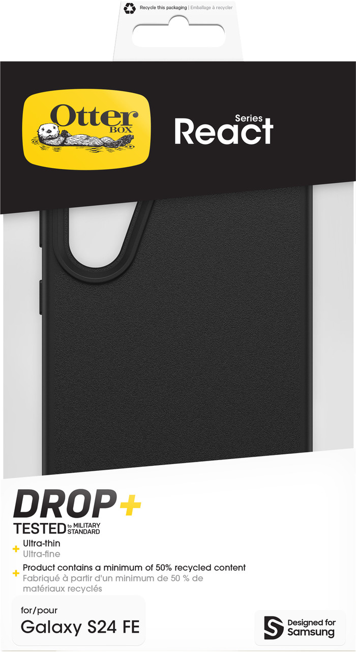 Otterbox React Samsung Galaxy S24 FE Back Cover Black packaging