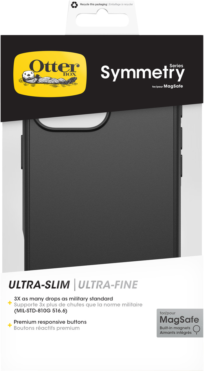 OtterBox Symmetry Apple iPhone 16 Pro Max Back Cover Black with MagSafe packaging