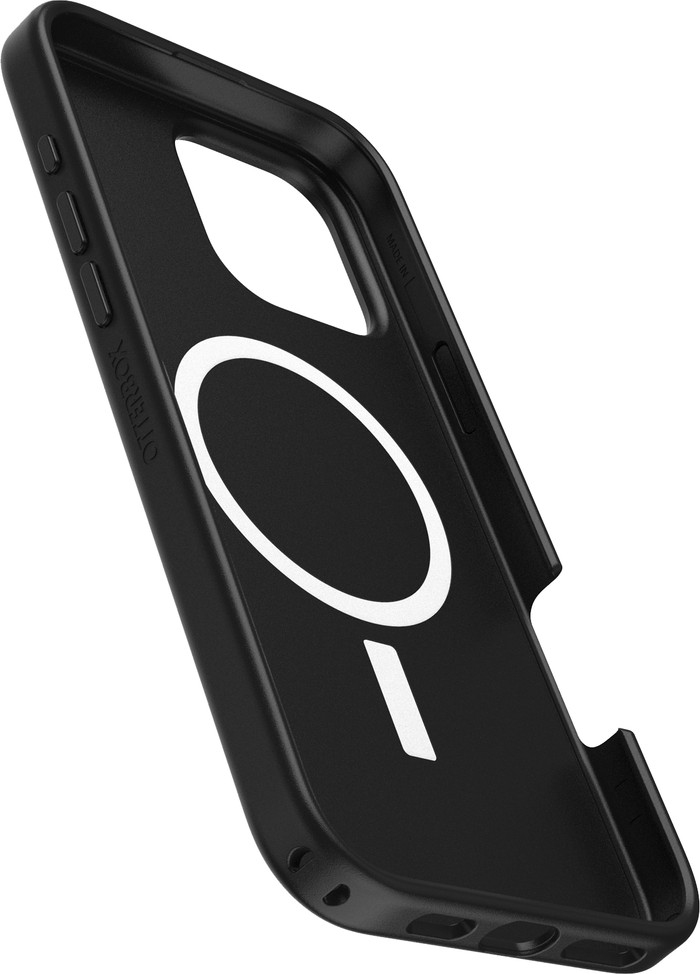 OtterBox Symmetry Apple iPhone 16 Pro Max Back Cover Black with MagSafe left side