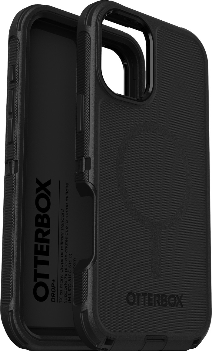 OtterBox Defender Apple iPhone 16 Plus Back Cover Black left side