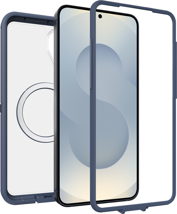 Otterbox Defender Samsung Galaxy S26 Plus Backcover mit Magnet Transparent mit blauem Rand vorne