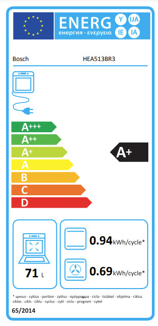 Bosch HEA513BR3 energy label