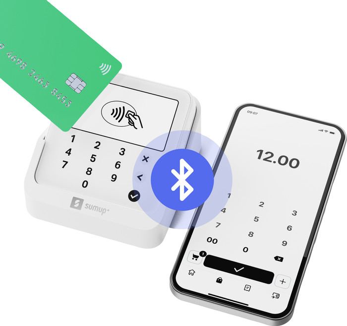 SumUp Solo Lite Mobiles Kartenlesegerät + Ladestation produkt in gebrauch