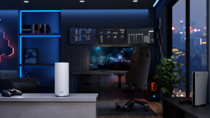 Netgear Orbi RBE870 Weiß Erweiterung produkt in gebrauch