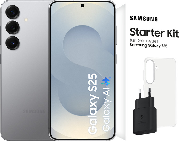 Samsung Galaxy S25 256GB Silber 5G + Zubehörset Main Image