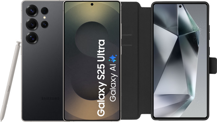 Samsung Galaxy S25 Ultra 1TB Black 5G + BlueBuilt Book Case Black Main Image