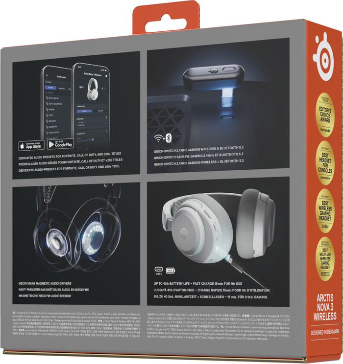 SteelSeries Arctis Nova 3 PC Kabelloses Gaming-Headset Weiß verpackung