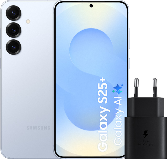 Samsung Galaxy S25 256GB Plus Light Blue 5G + Samsung Charger 25W Black Main Image
